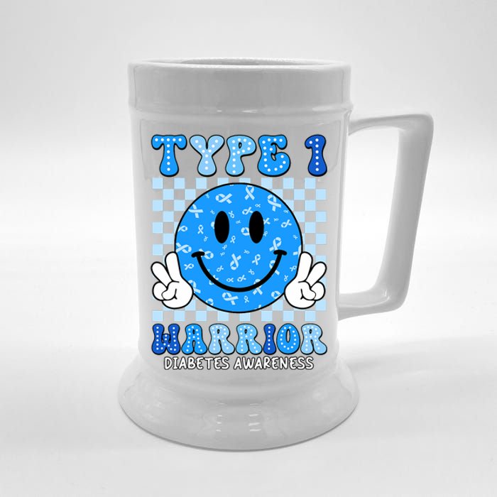 Diabetes Awareness Ribbon T1d Warrior Support Squad Beer Stein