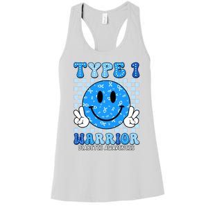 Diabetes Awareness Ribbon T1d Warrior Support Squad Women's Racerback Tank