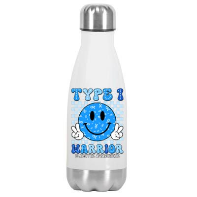 Diabetes Awareness Ribbon T1d Warrior Support Squad Stainless Steel Insulated Water Bottle