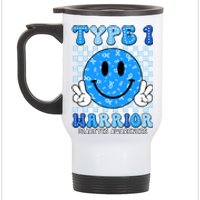 Diabetes Awareness Ribbon T1d Warrior Support Squad Stainless Steel Travel Mug