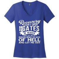 Drug Addiction Recovery Quote Sobriety 12 Steps Aa Gift Women's V-Neck T-Shirt