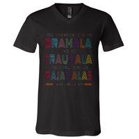 Dramala And Relax In Our Pajamalas Harris Walz 2024 V-Neck T-Shirt