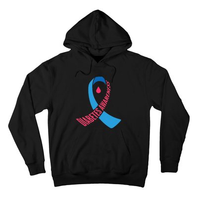 Diabetes Awareness Ribbon With Blood Drop Design Hoodie