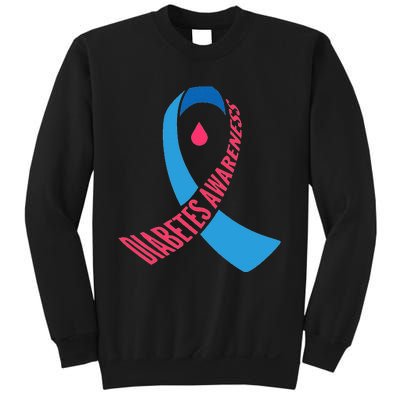 Diabetes Awareness Ribbon With Blood Drop Design Sweatshirt