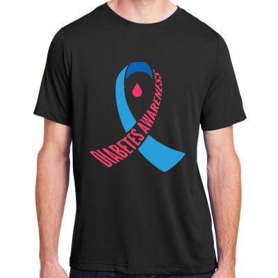 Diabetes Awareness Ribbon With Blood Drop Design Adult ChromaSoft Performance T-Shirt