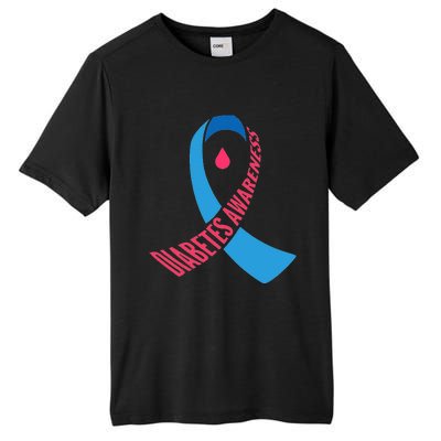 Diabetes Awareness Ribbon With Blood Drop Design Tall Fusion ChromaSoft Performance T-Shirt