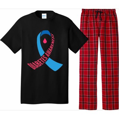 Diabetes Awareness Ribbon With Blood Drop Design Pajama Set