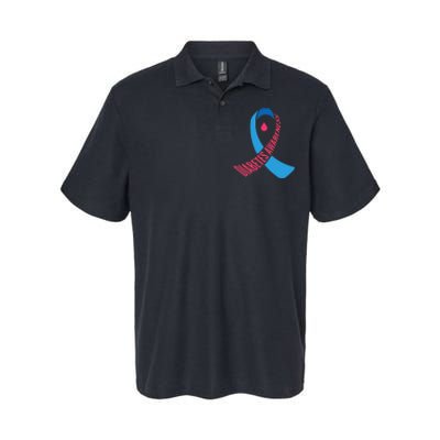 Diabetes Awareness Ribbon With Blood Drop Design Softstyle Adult Sport Polo