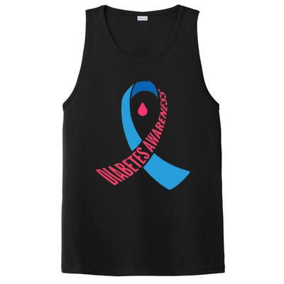 Diabetes Awareness Ribbon With Blood Drop Design PosiCharge Competitor Tank