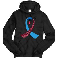 Diabetes Awareness Ribbon With Blood Drop Design Tie Dye Hoodie