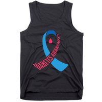 Diabetes Awareness Ribbon With Blood Drop Design Tank Top