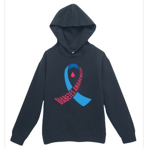 Diabetes Awareness Ribbon With Blood Drop Design Urban Pullover Hoodie