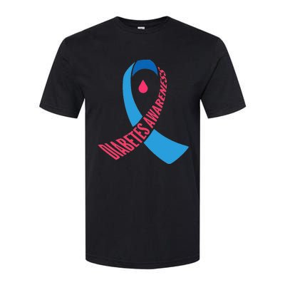 Diabetes Awareness Ribbon With Blood Drop Design Softstyle CVC T-Shirt