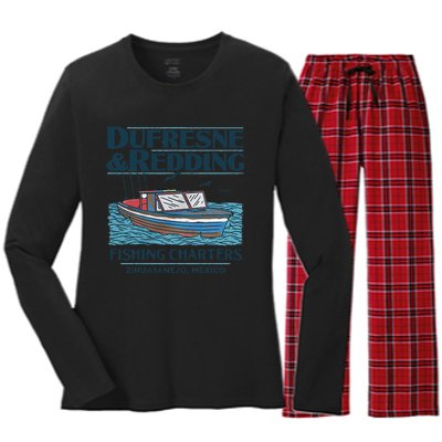 DUFRESNE And REDDING Fishing Charters Women's Long Sleeve Flannel Pajama Set 