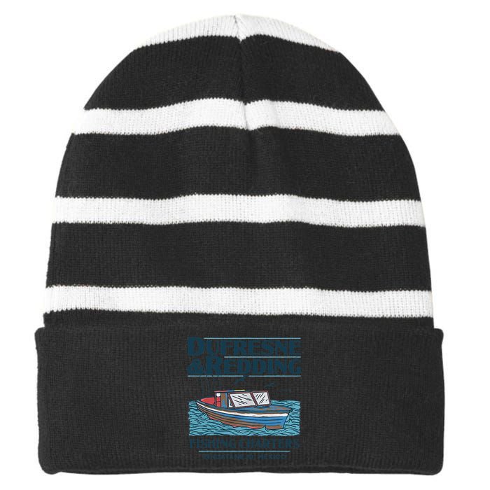 DUFRESNE And REDDING Fishing Charters Striped Beanie with Solid Band