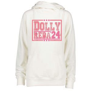 Dolly And Reba For President Pink 2024 Womens Funnel Neck Pullover Hood