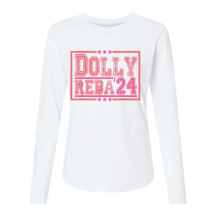 Dolly And Reba For President Pink 2024 Womens Cotton Relaxed Long Sleeve T-Shirt