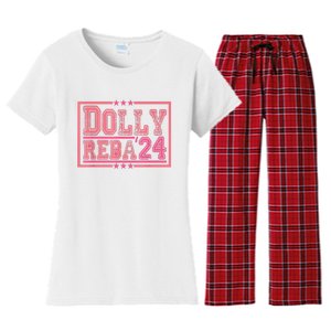 Dolly And Reba For President Pink 2024 Women's Flannel Pajama Set