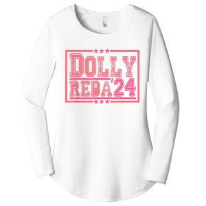 Dolly And Reba For President Pink 2024 Women's Perfect Tri Tunic Long Sleeve Shirt