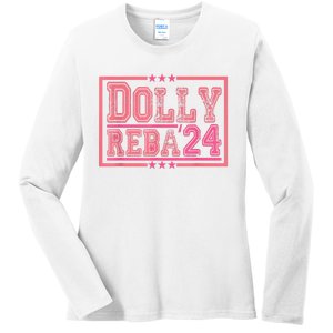 Dolly And Reba For President Pink 2024 Ladies Long Sleeve Shirt