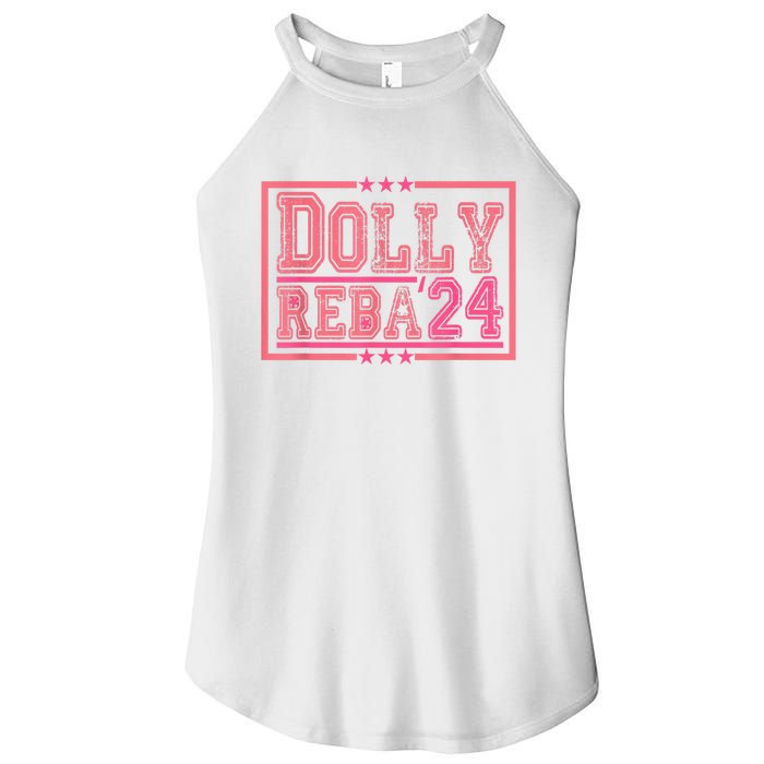 Dolly And Reba For President Pink 2024 Women's Perfect Tri Rocker Tank