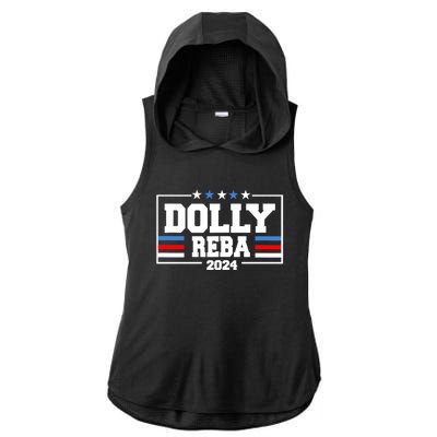 Dolly And Reba 2024 Make America Fancy Again Ladies PosiCharge Tri-Blend Wicking Draft Hoodie Tank