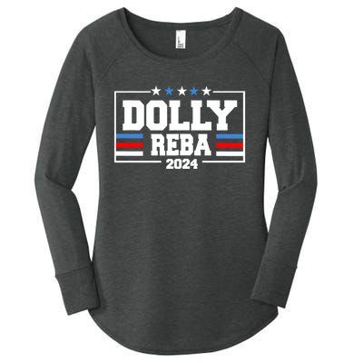 Dolly And Reba 2024 Make America Fancy Again Women's Perfect Tri Tunic Long Sleeve Shirt