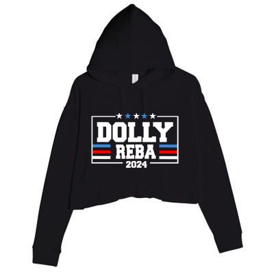 Dolly And Reba 2024 Make America Fancy Again Crop Fleece Hoodie