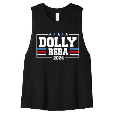 Dolly And Reba 2024 Make America Fancy Again Women's Racerback Cropped Tank