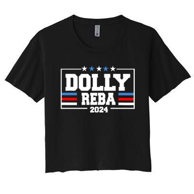 Dolly And Reba 2024 Make America Fancy Again Women's Crop Top Tee