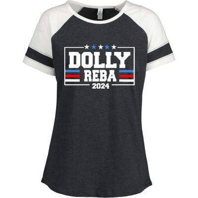 Dolly And Reba 2024 Make America Fancy Again Enza Ladies Jersey Colorblock Tee