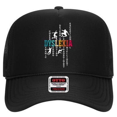 Dyslexia Awareness Reading Disorder Learning Disability High Crown Mesh Back Trucker Hat