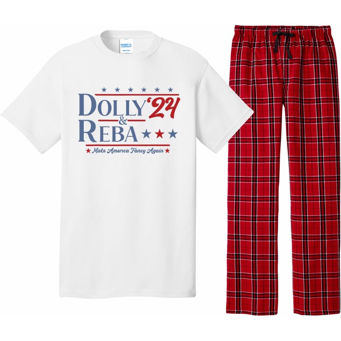 Dolly And Reba 2024 Make America Fancy Again Retro Vintage Pajama Set