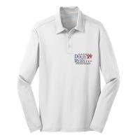 Dolly And Reba 2024 Make America Fancy Again Retro Vintage Silk Touch Performance Long Sleeve Polo