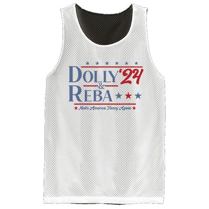 Dolly And Reba 2024 Make America Fancy Again Retro Vintage Mesh Reversible Basketball Jersey Tank