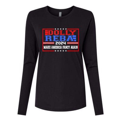 Dolly And Reba 2024 Make America Fancy Again Retro Vintage Womens Cotton Relaxed Long Sleeve T-Shirt