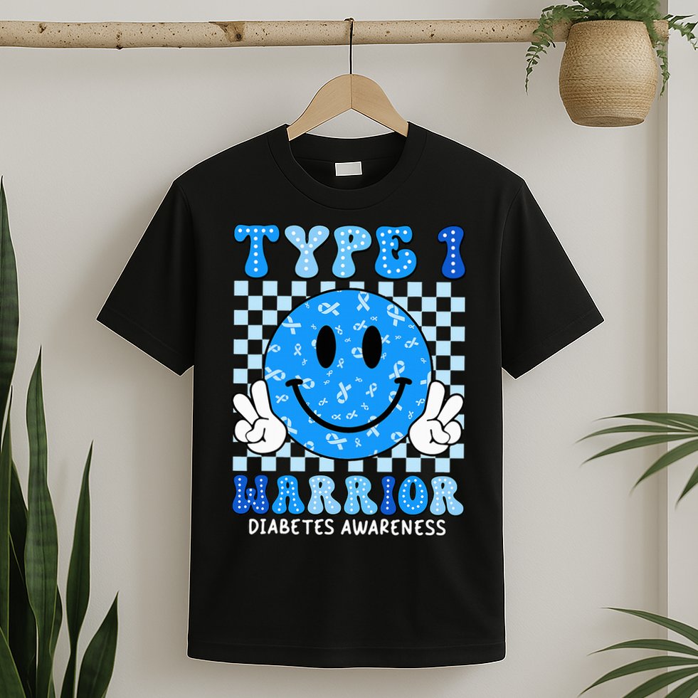 Diabetes Awareness Ribbon T1d Warrior Support Squad T-Shirt