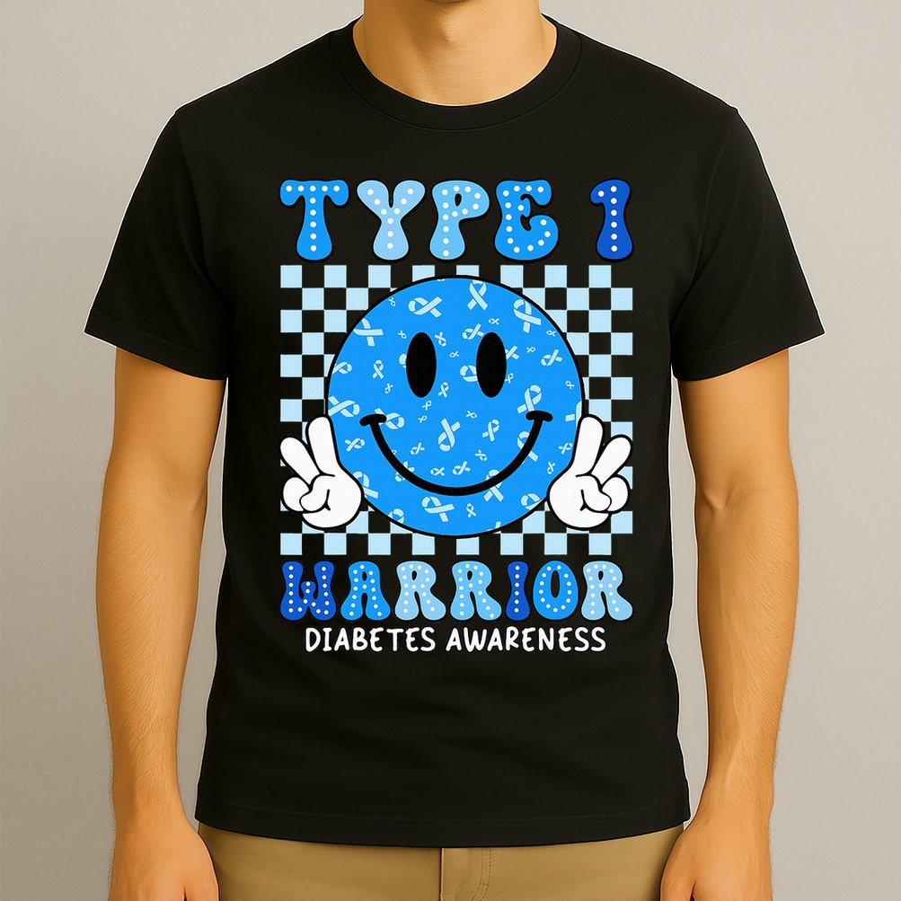 Diabetes Awareness Ribbon T1d Warrior Support Squad T-Shirt