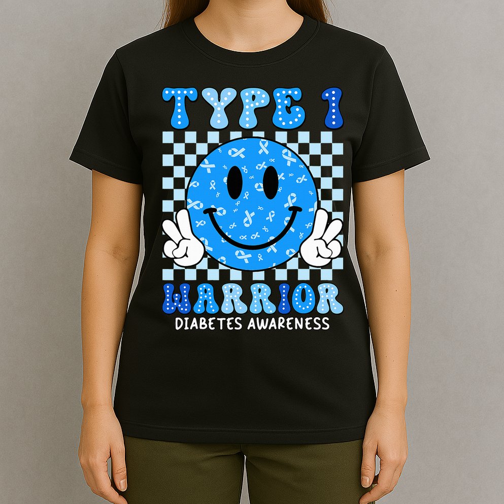 Diabetes Awareness Ribbon T1d Warrior Support Squad T-Shirt
