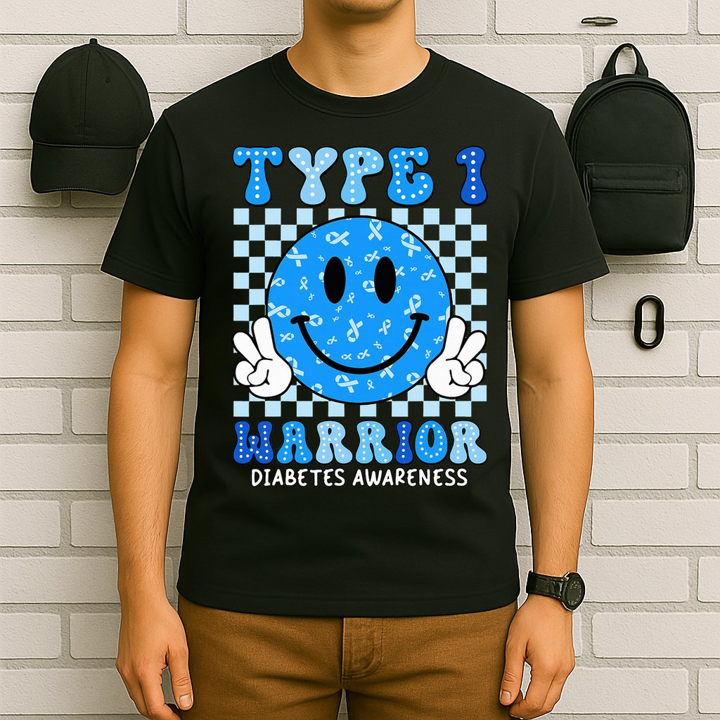 Diabetes Awareness Ribbon T1d Warrior Support Squad T-Shirt