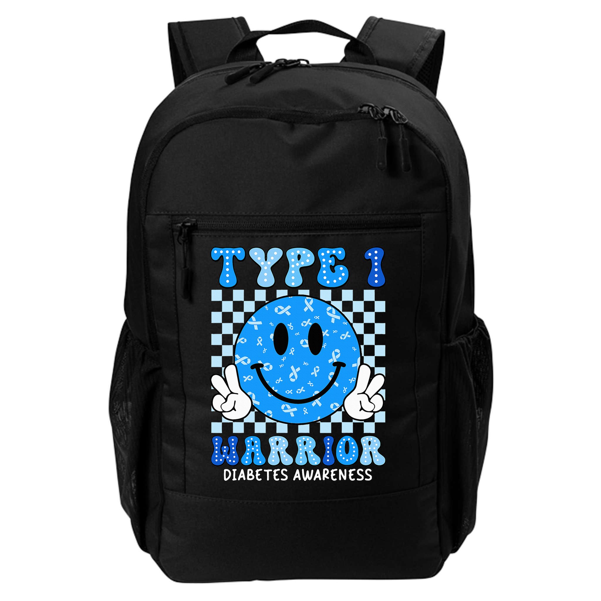 Diabetes Awareness Ribbon T1d Warrior Support Squad Backpack