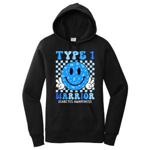 Diabetes Awareness Ribbon T1d Warrior Support Squad Women's Pullover Hoodie