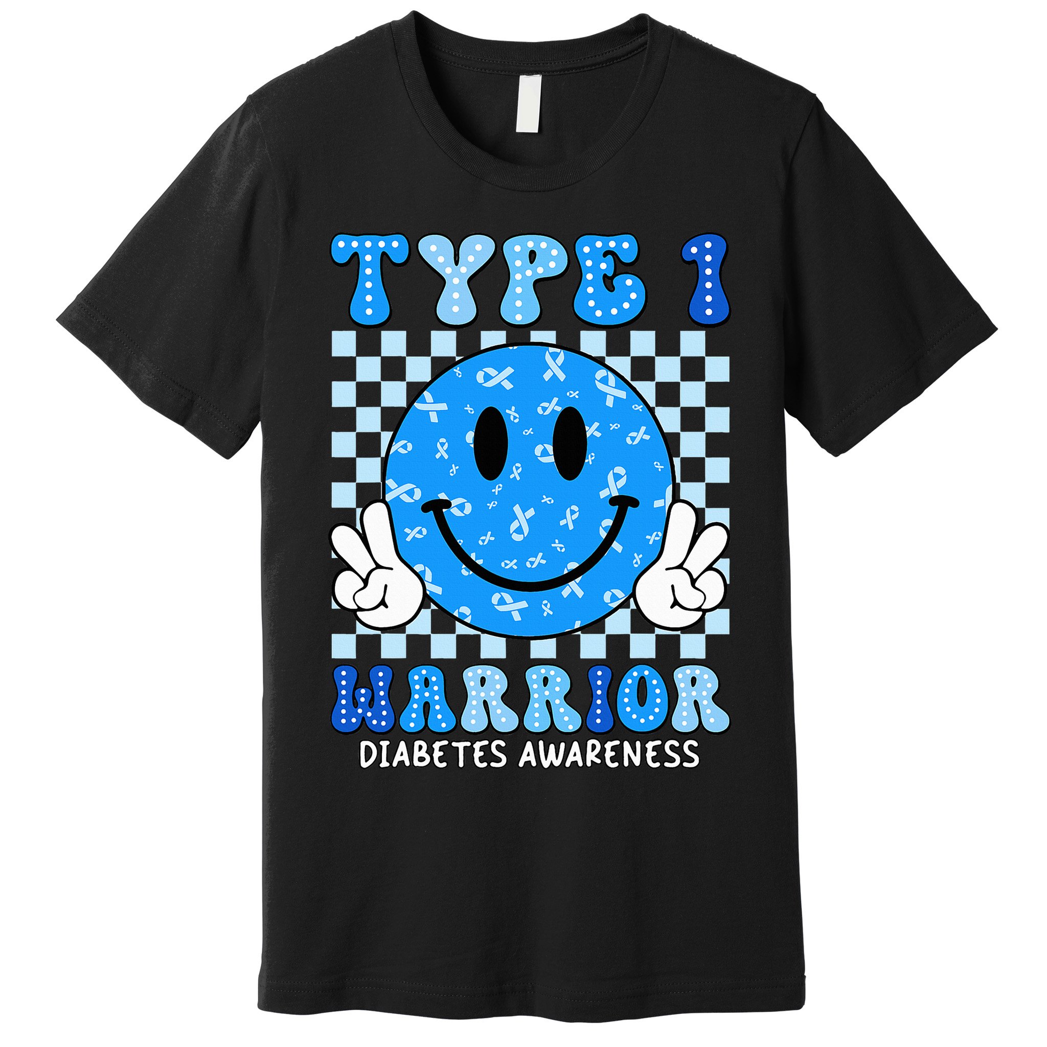 Diabetes Awareness Ribbon T1d Warrior Support Squad Premium T-Shirt