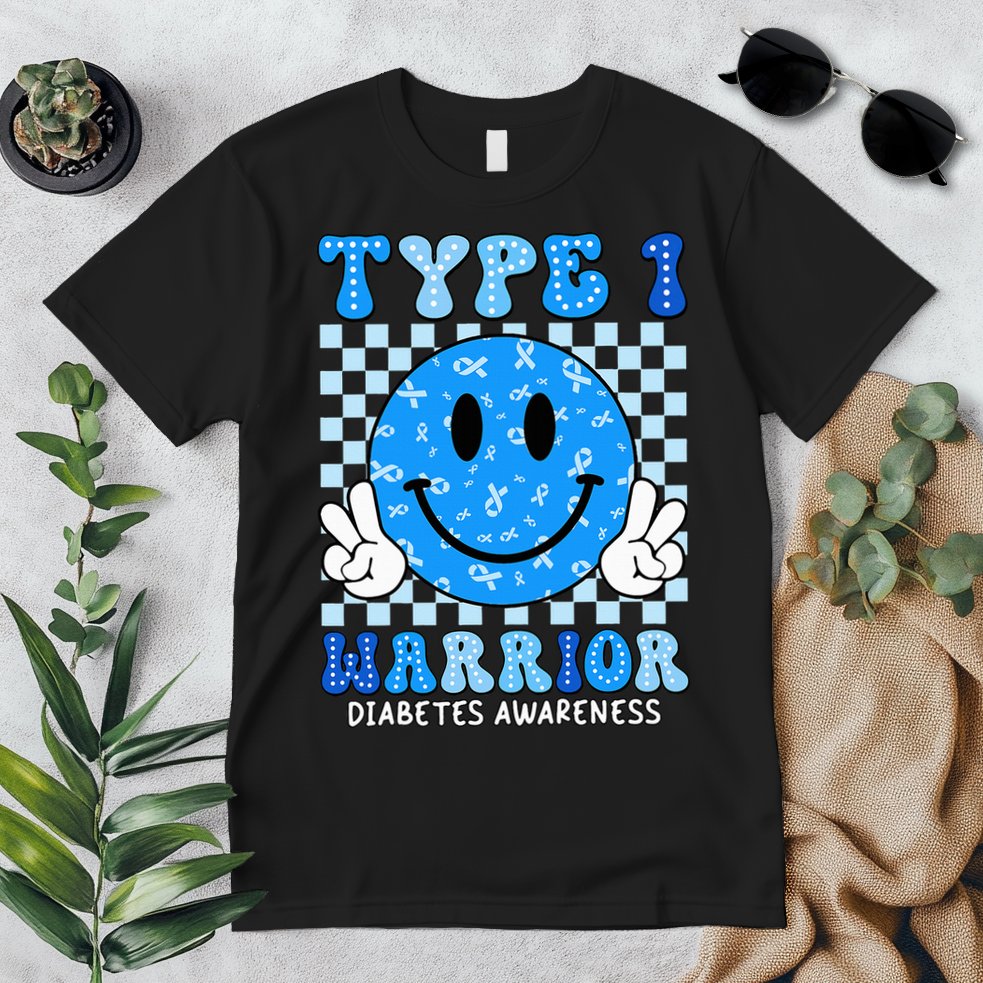 Diabetes Awareness Ribbon T1d Warrior Support Squad Premium T-Shirt