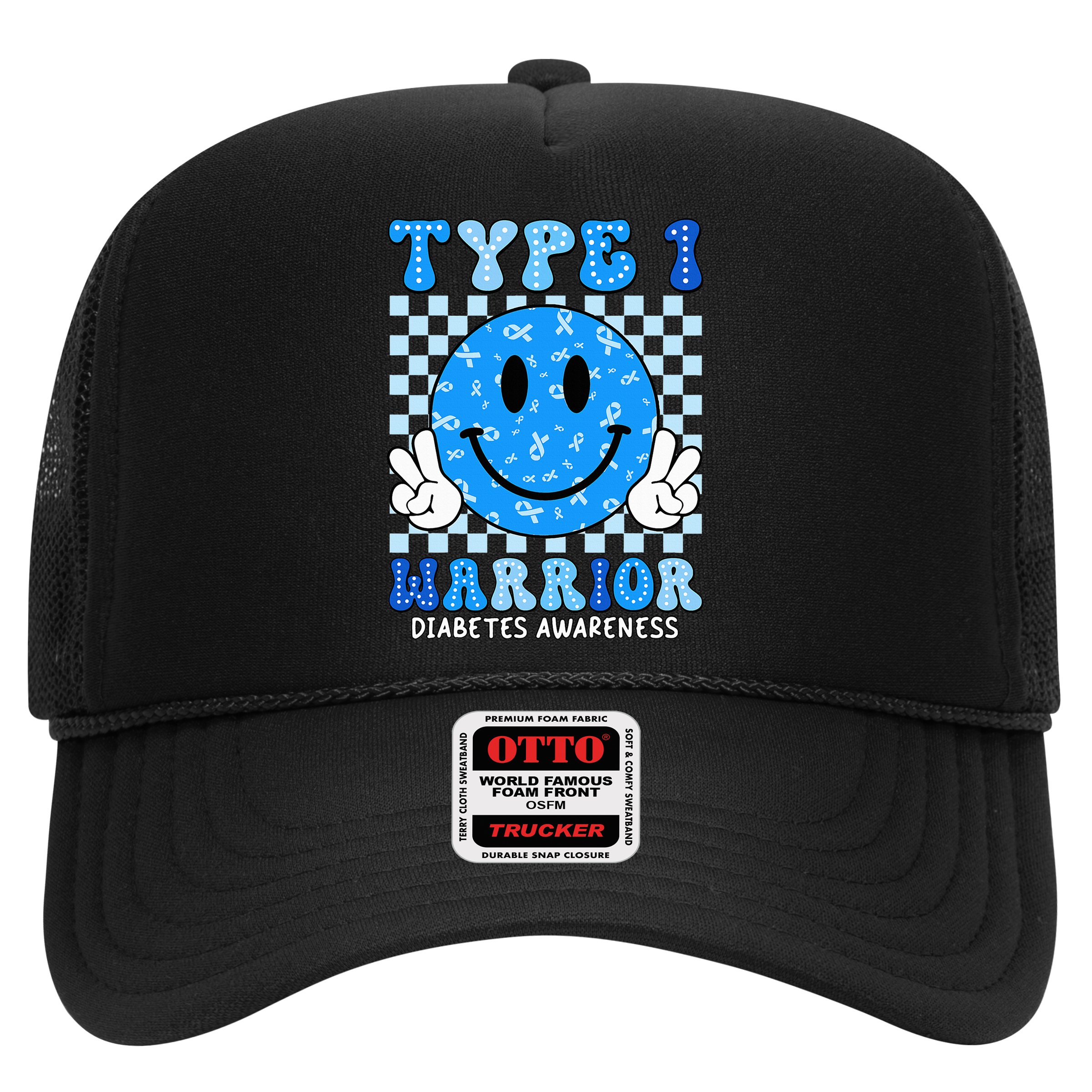 Diabetes Awareness Ribbon T1d Warrior Support Squad Hat