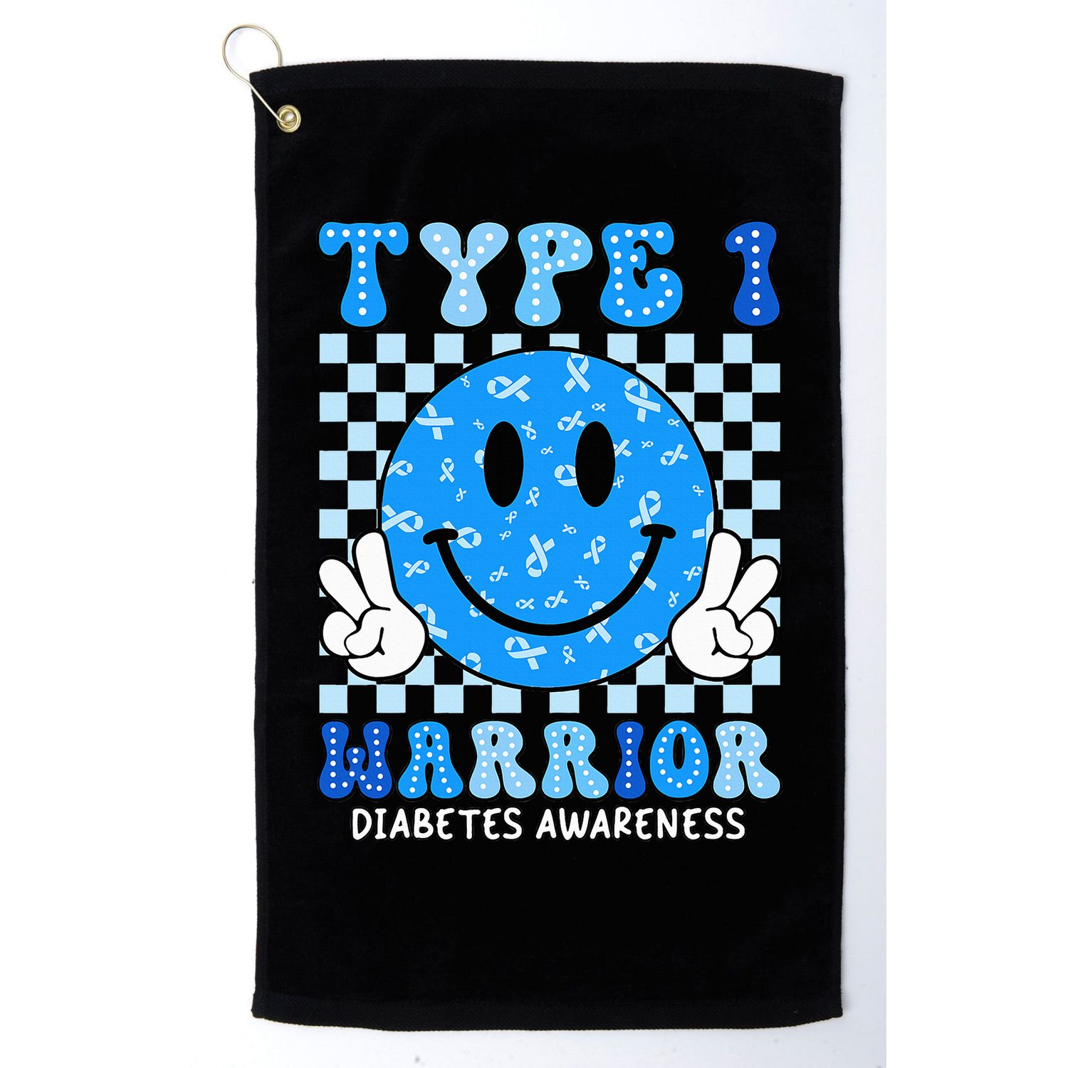 Diabetes Awareness Ribbon T1d Warrior Support Squad Golf Towel