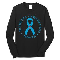 Diabetes Awareness Ribbon Type 1 One Two 2 T1D Long Sleeve Shirt