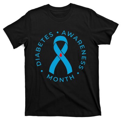 Diabetes Awareness Ribbon Type 1 One Two 2 T1D T-Shirt