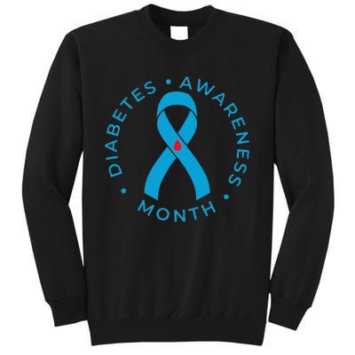 Diabetes Awareness Ribbon Type 1 One Two 2 T1D Tall Sweatshirt