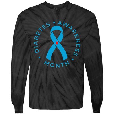 Diabetes Awareness Ribbon Type 1 One Two 2 T1D Tie-Dye Long Sleeve Shirt